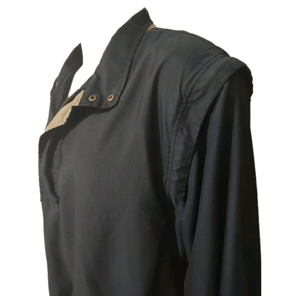 Ahead Authentics Pullover Jacket Men's Size L Golf Zip Off Sleeves 1/4 Zip Black